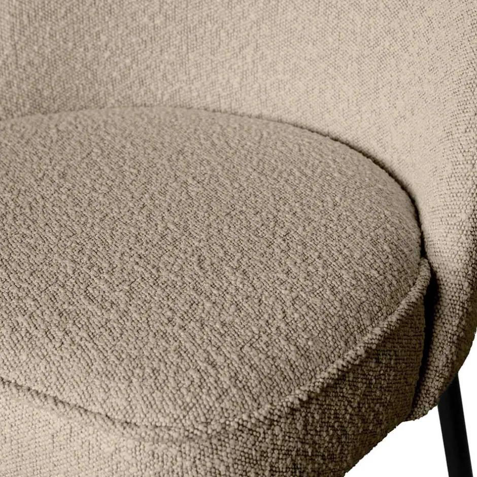 Wohnen Boucle Polsterstühle in Beige - Laderla (2er Set)