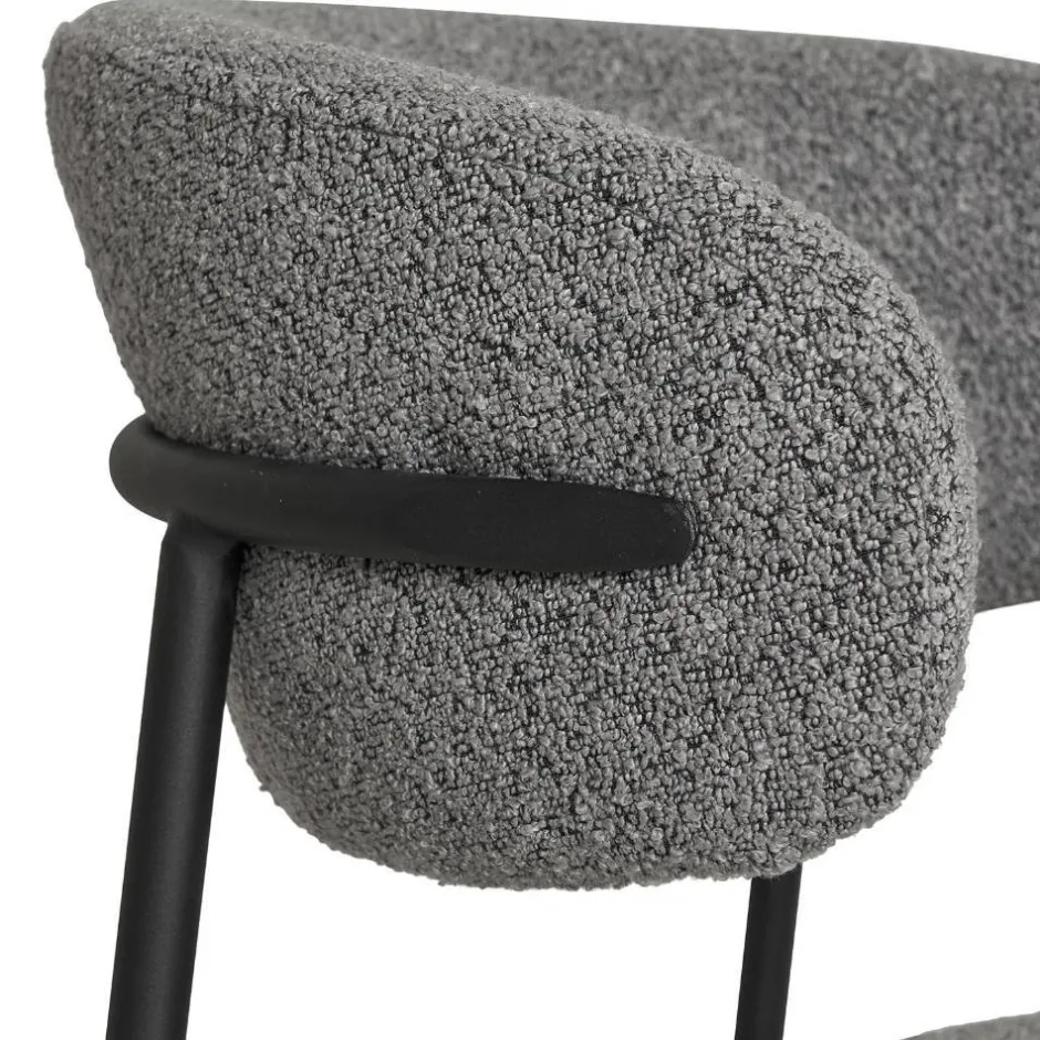 Wohnen Boucle Polsterstuhl im Skandi Design - Tornado (2er Set)