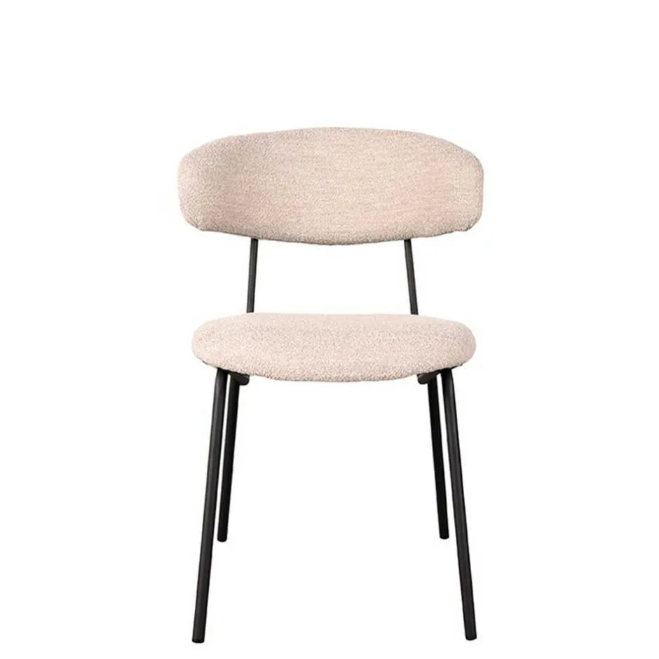 Wohnen Boucle Polsterstuhl in Beigegrau - Flair (2er Set)