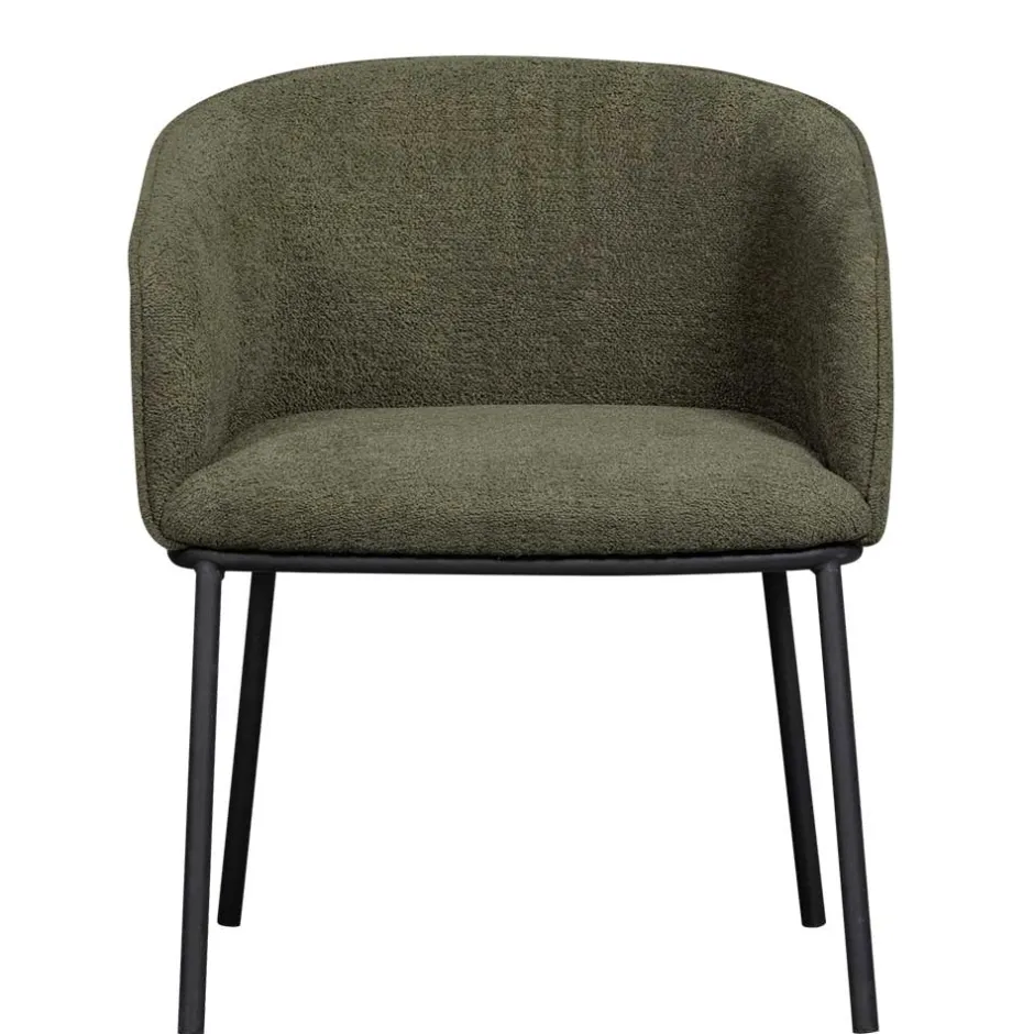Wohnen Boucle Tischsessel in Dunkelgrün - Norian