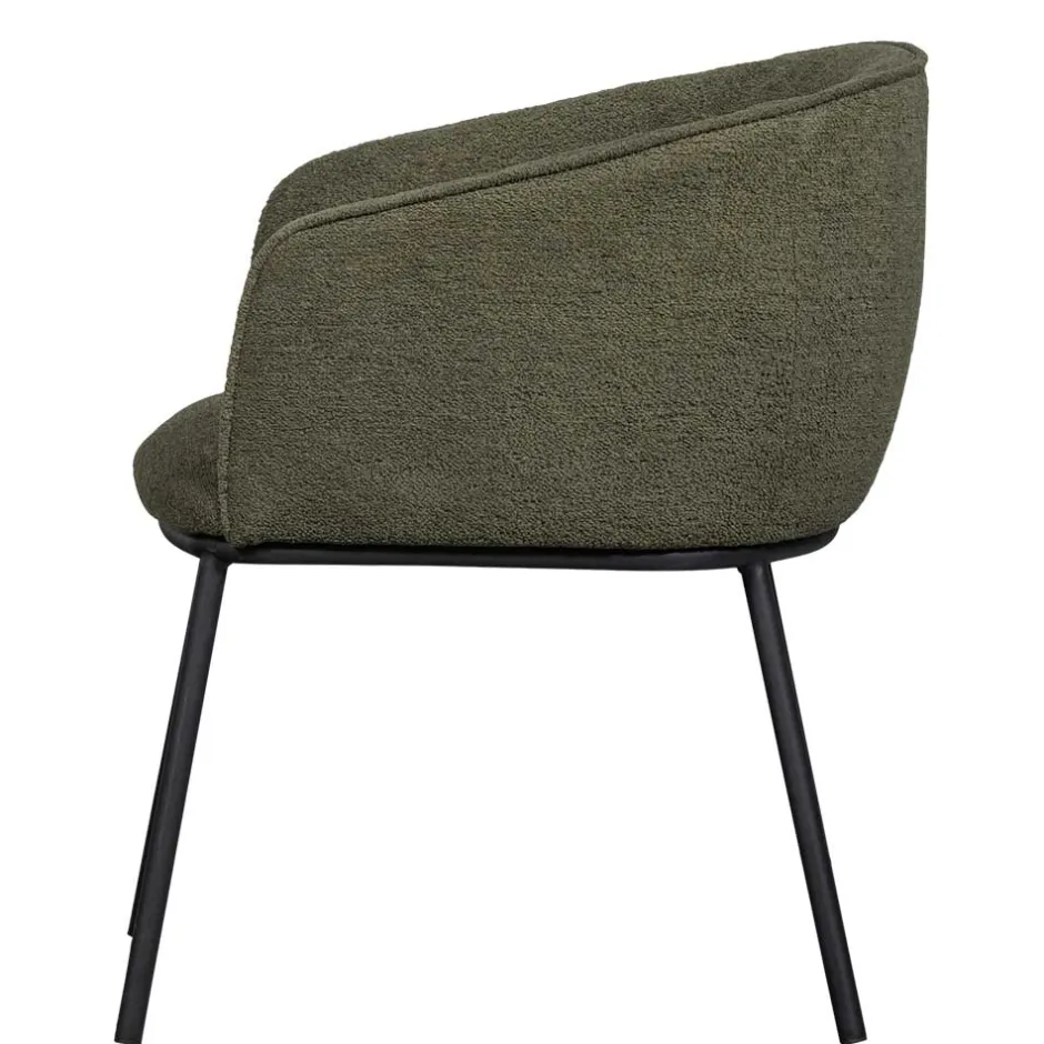 Wohnen Boucle Tischsessel in Dunkelgrün - Norian
