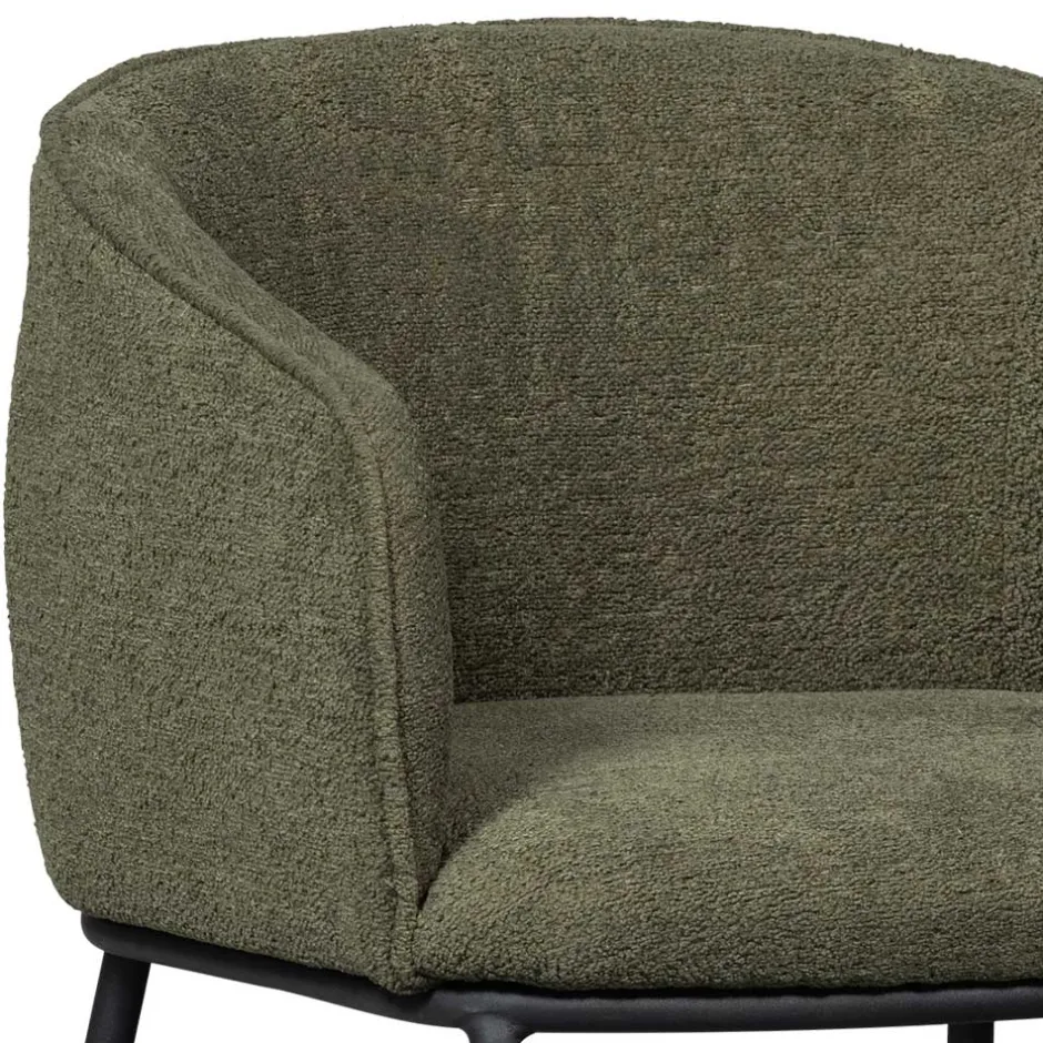 Wohnen Boucle Tischsessel in Dunkelgrün - Norian