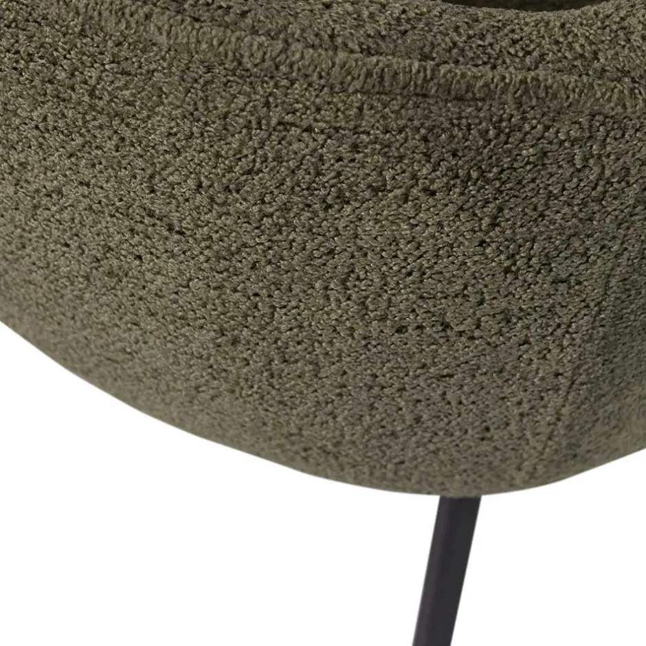 Wohnen Boucle Tischsessel in Dunkelgrün - Norian