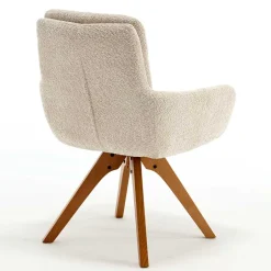 Wohnen Boucle Tischsessel mit Holz Drehgestell - Corpus (2er Set)