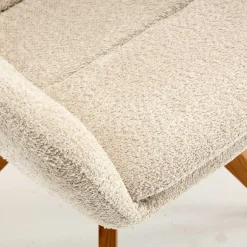 Wohnen Boucle Tischsessel mit Holz Drehgestell - Corpus (2er Set)