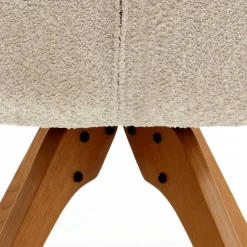 Wohnen Boucle Tischsessel mit Holz Drehgestell - Corpus (2er Set)