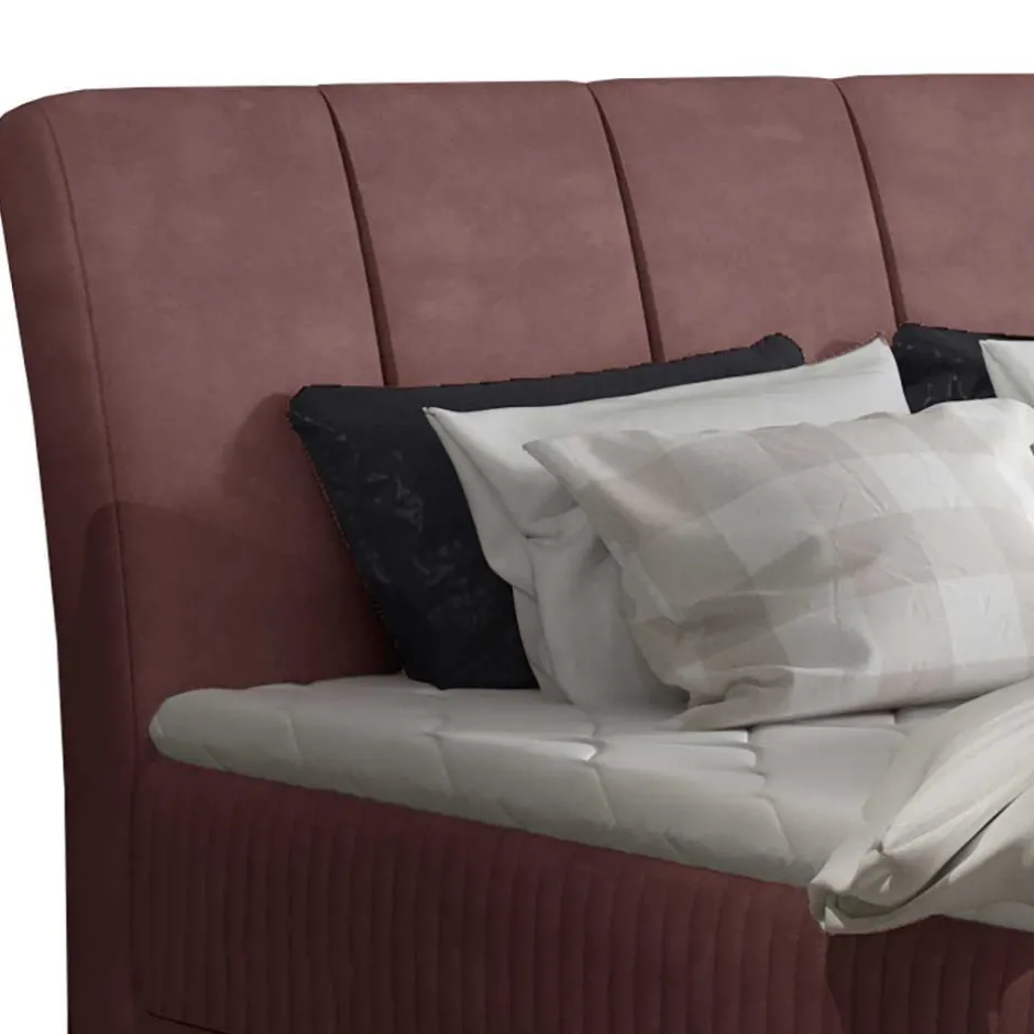 Boxbett mit Matratzen in Rosenholz Velours - Serves^Wohnen New