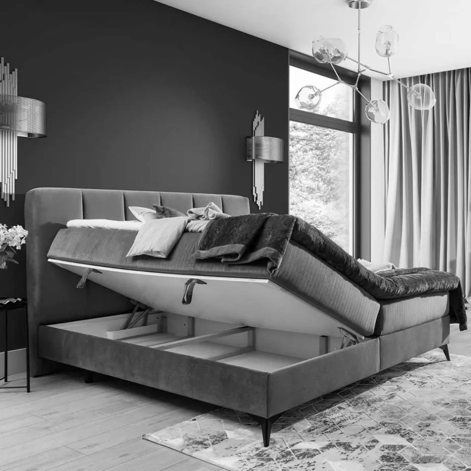 Boxbett mit Matratzen in Rosenholz Velours - Serves^Wohnen New