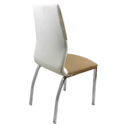 Wohnen Braun Weiße Tischgruppe Sisela mit ausziehbarem Tisch (fünfteilig)