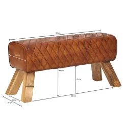 Braune Polsterbank mit Leder in Rautensteppung - Avetha^Wohnen Discount