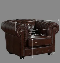 Wohnen Braune Polstergarnitur aus Echtleder - Pluna (dreiteilig)