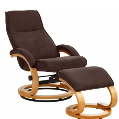 Wohnen Brauner Designsessel & Hocker im Set - Amsterdam (zweiteilig)