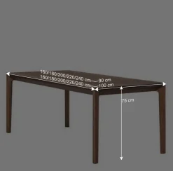 Wohnen Brauner Esszimmertisch aus Nussbaum Holz - Caceres