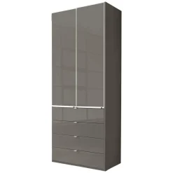Wohnen Brauner Kombi-Kleiderschrank 100 cm breit - Madita