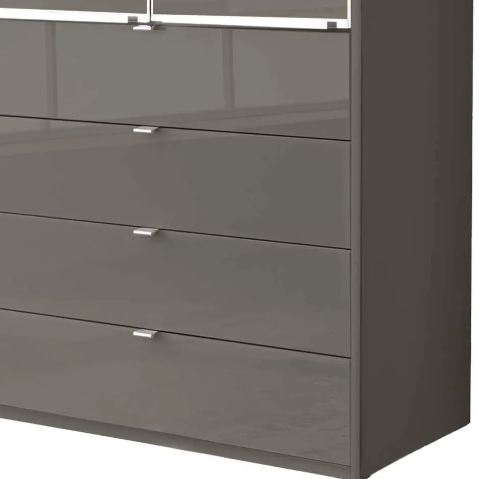 Wohnen Brauner Kombi-Kleiderschrank 100 cm breit - Madita