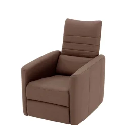 Wohnen Brauner Kunstledersessel mit ausklappbarer Lehne - Resceta