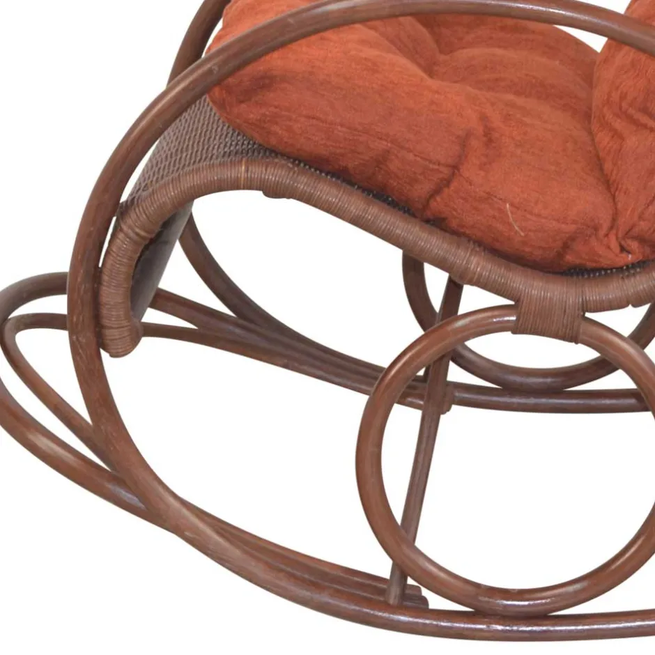 Brauner Schaukelstuhl aus Rattan Geflecht - Oktaria^Wohnen Sale