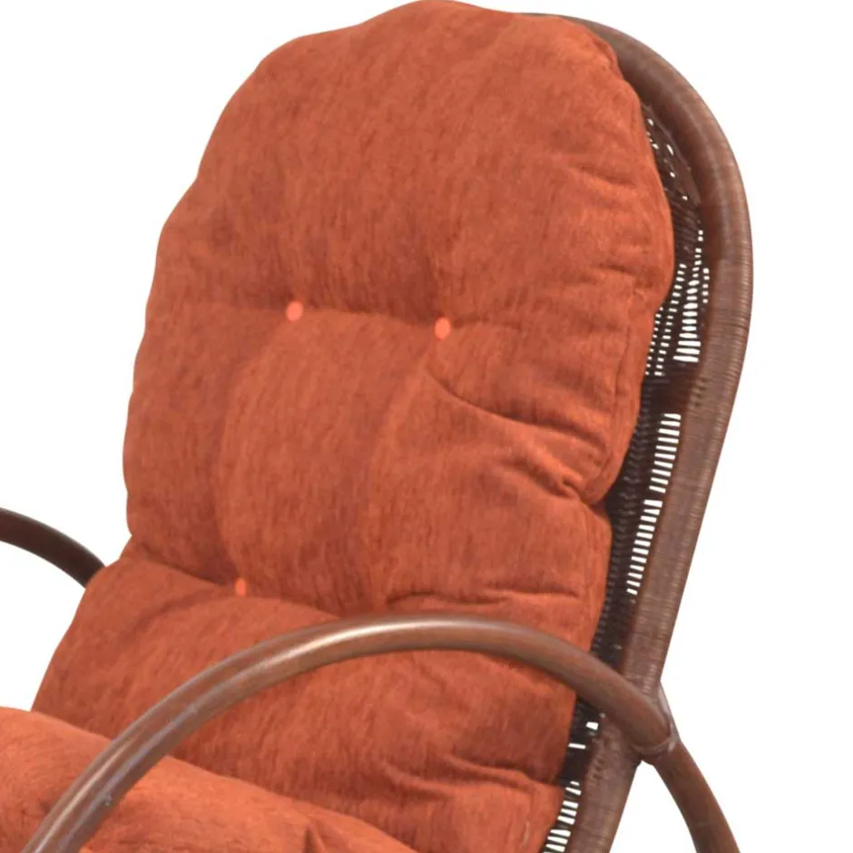 Brauner Schaukelstuhl aus Rattan Geflecht - Oktaria^Wohnen Sale