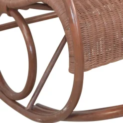 Wohnen Brauner Schaukelstuhl aus lackiertem Rattan - Asalion