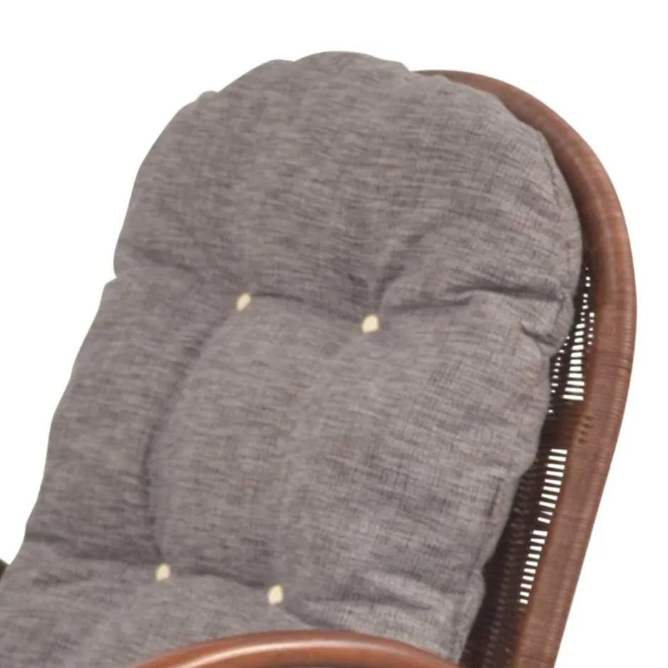 Wohnen Brauner Schaukelstuhl aus lackiertem Rattan - Asalion