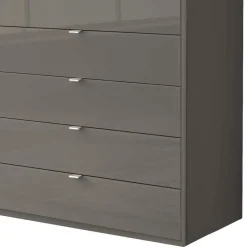 Wohnen Brauner Schlafzimmerschrank mit Glasfront - Madita