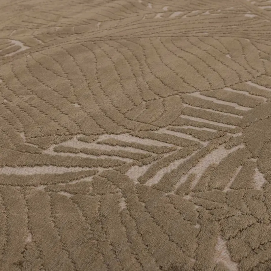 Brauner Teppich mit Blätter Muster - Ciarto^Wohnen