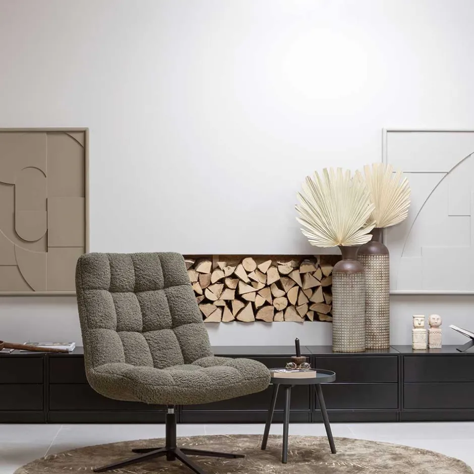 Brauner Teppich mit Blätter Muster - Ciarto^Wohnen