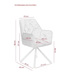 Brauner Tischsessel aus Samtvelours - Bostan (2er Set)^Wohnen Clearance