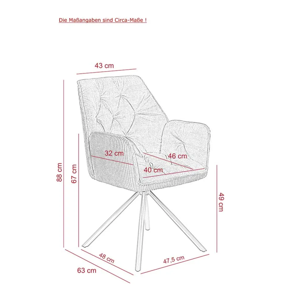 Brauner Tischsessel aus Samtvelours - Bostan (2er Set)^Wohnen Clearance