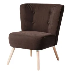 Wohnen Brauner Wohnzimmersessel aus Velours - Hippa