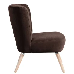 Wohnen Brauner Wohnzimmersessel aus Velours - Hippa