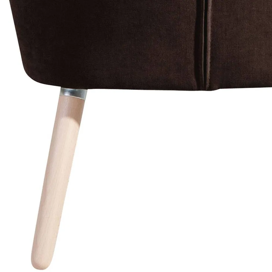 Wohnen Brauner Wohnzimmersessel aus Velours - Hippa