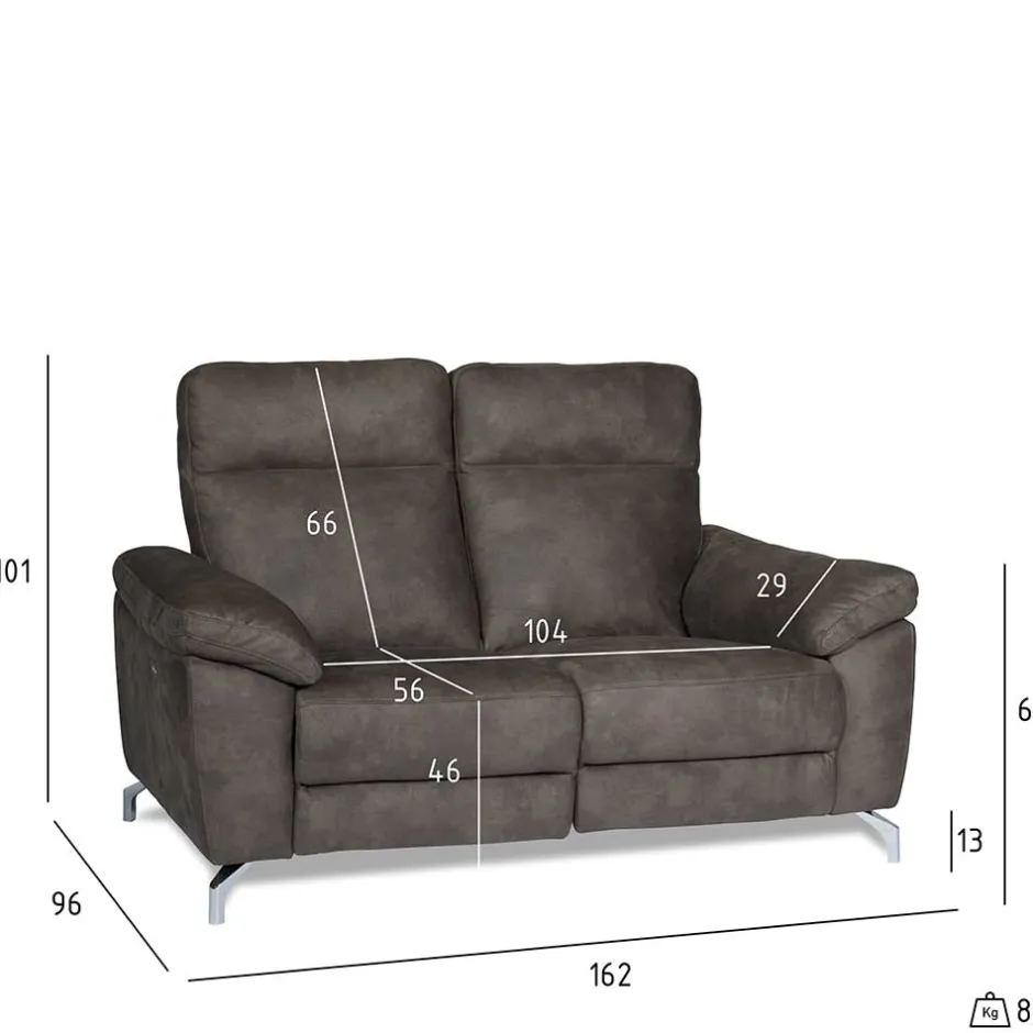 Braunes 2er Sofa mit Relaxfunktion - Extrados^Wohnen Best