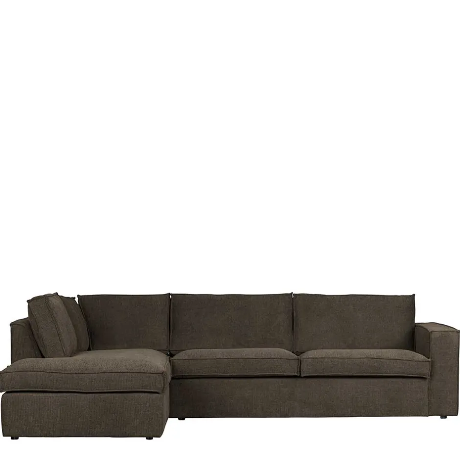 Braunes Wohnzimmersofa in L-Form aus Webstoff - Bravassa^Wohnen Clearance