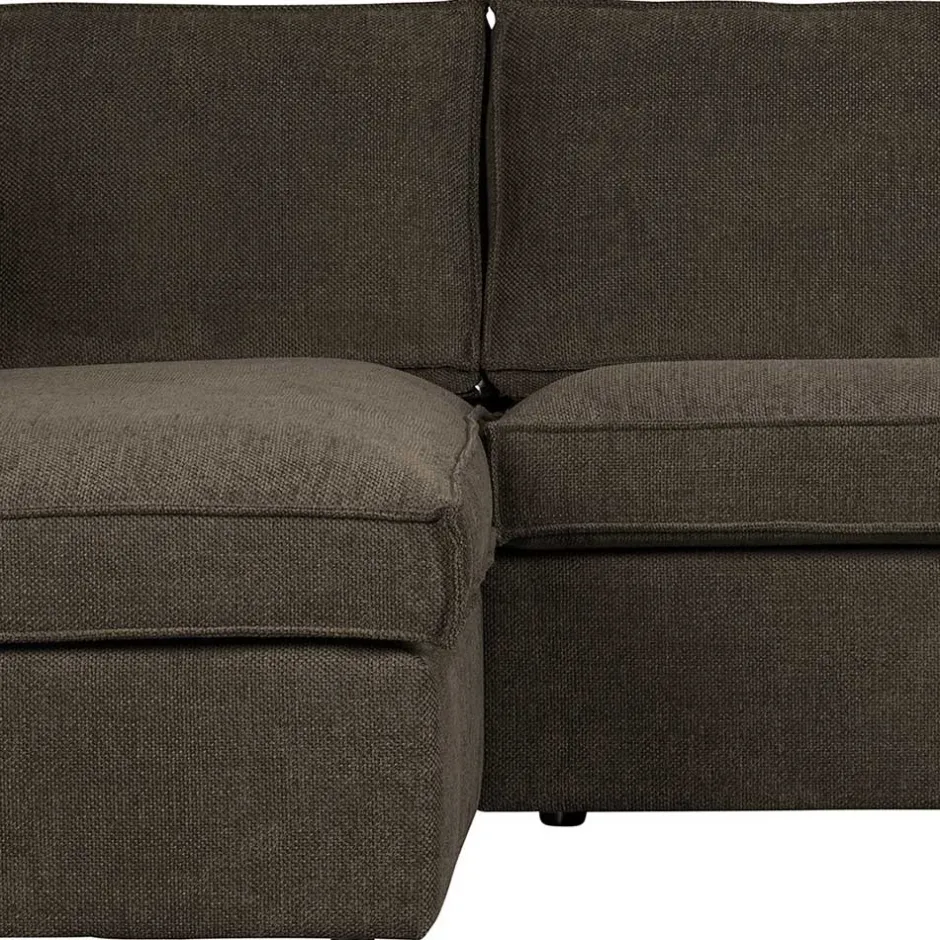 Braunes Wohnzimmersofa in L-Form aus Webstoff - Bravassa^Wohnen Clearance