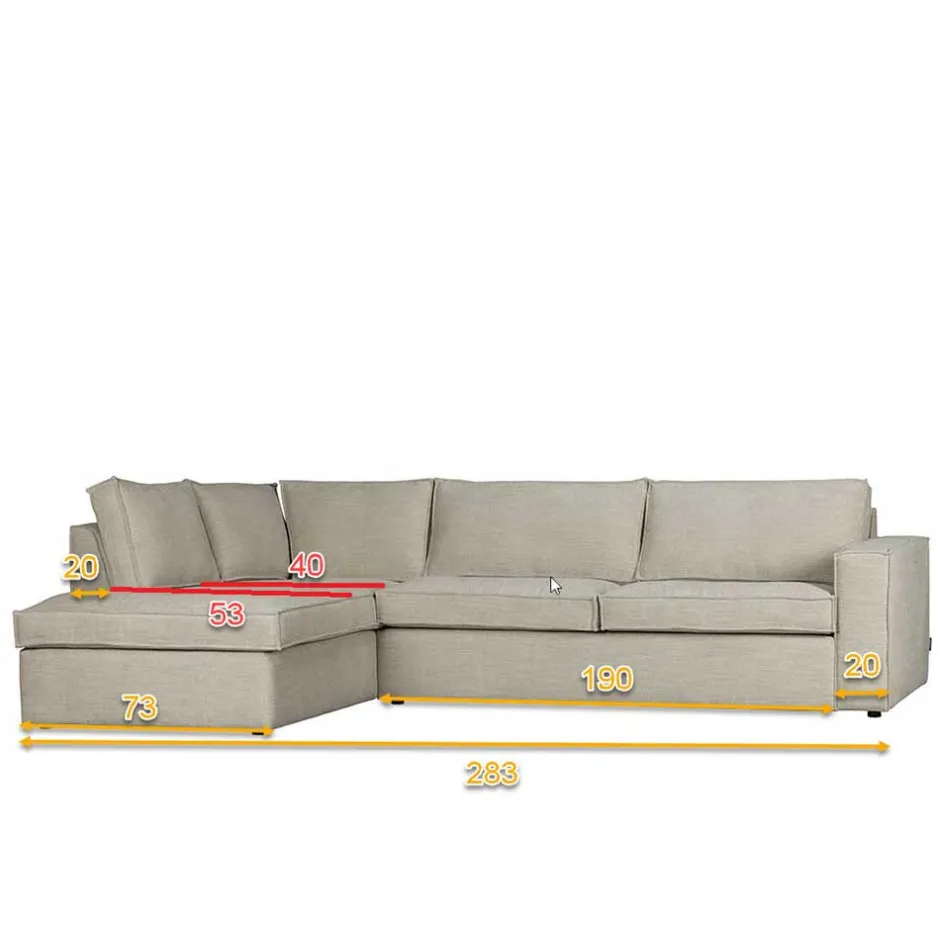 Braunes Wohnzimmersofa in L-Form aus Webstoff - Bravassa^Wohnen Clearance