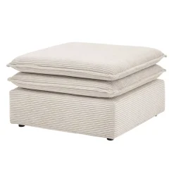 Wohnen Breitcord Polsterhocker in Beige - Jony