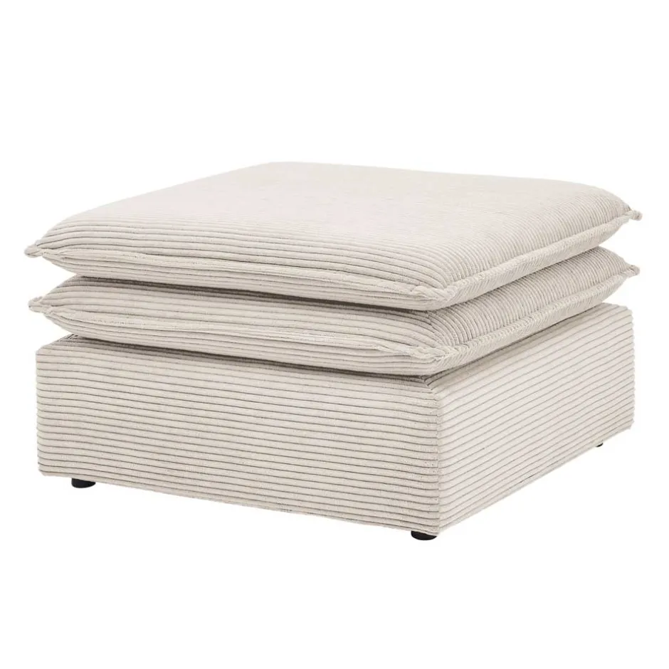 Wohnen Breitcord Polsterhocker in Beige - Jony