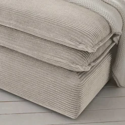 Wohnen Breitcord Polsterhocker in Beige - Jony