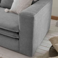 Breitcord Sessel in Hellgrau - Tessina^Wohnen Discount