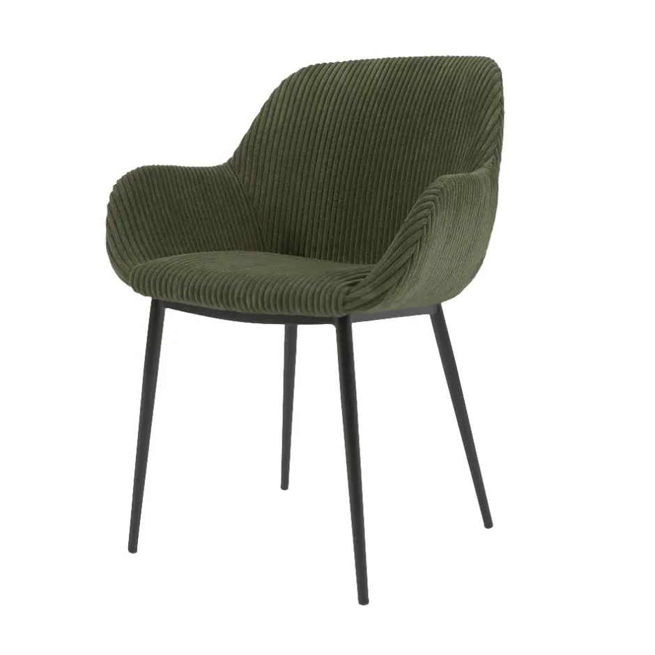 Breitcord Stühle in Dunkelgrün - Rovakis (4er Set)^Wohnen Discount