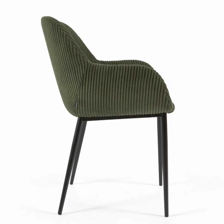 Breitcord Stühle in Dunkelgrün - Rovakis (4er Set)^Wohnen Discount