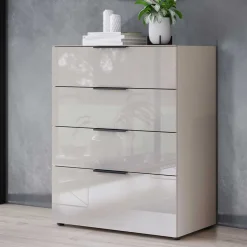 Breite Hochkommode in Hellgrau - Aquara^Wohnen New