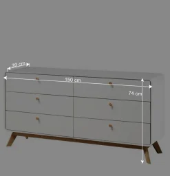 Breite Kommode mit sechs Schubladen - Kolreva^Wohnen Sale