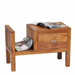 Breite Nachtkommode Hoslo mit Schublade und offener Ablage 60cm^Wohnen Outlet