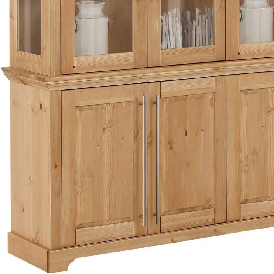 Breite Vitrine aus Kiefer Massivholz - Noellisa^Wohnen New