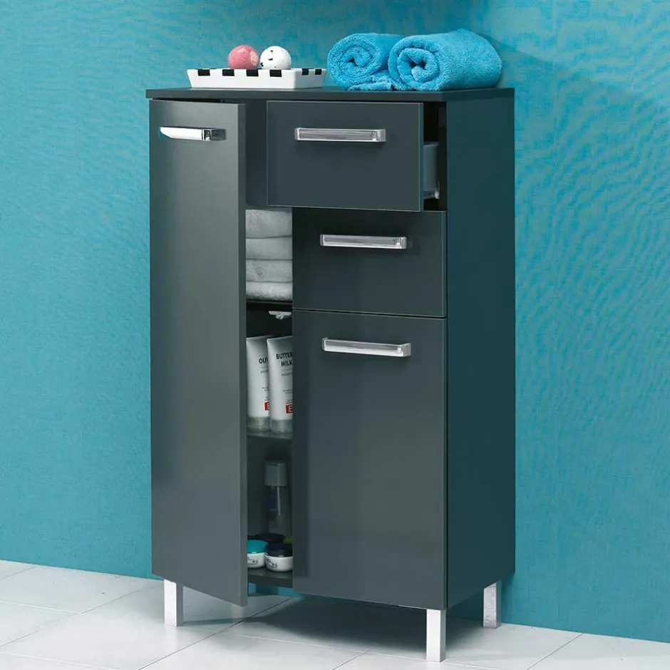 Breiter Badezimmer-Unterschrank in Anthrazit - Colistran^Wohnen Online