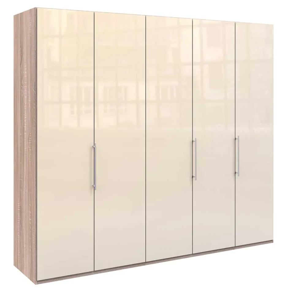 Breiter Falttüren-Schrank in Creme - Rativian^Wohnen Discount