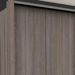 Breiter Kleiderschrank in Eiche Dunkel - Crenba^Wohnen