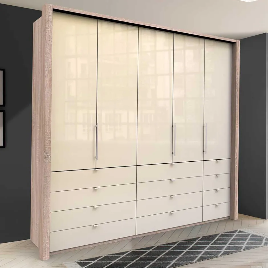 Wohnen Breiter Kleiderschrank mit 12 Schubladen - Rativian